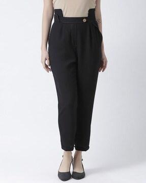 flat-front relaxed fit trousers