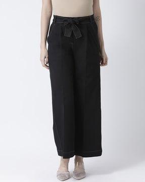 flat front relaxed fit trousers
