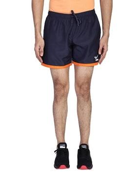 flat front shorts with colourblock detail