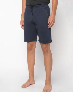 flat-front shorts with drawstring waist