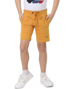 flat-front shorts with drawstring waist