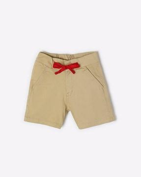 flat-front shorts with drawstring waist