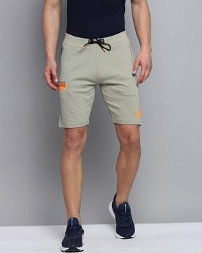 flat-front shorts with drawstring waist