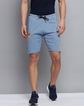 flat-front shorts with drawstring waist