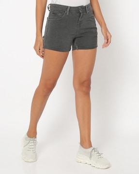 flat-front shorts with insert pockets