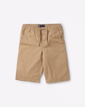 flat-front shorts with insert pockets