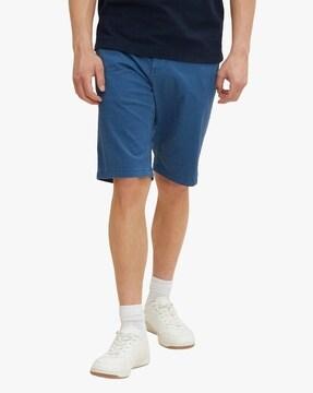 flat-front shorts with insert pockets