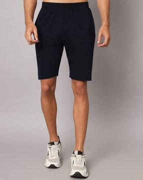 flat-front shorts with insert pockets