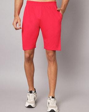 flat-front shorts with insert pockets