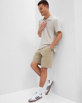 flat-front shorts with washwell
