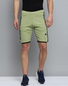 flat-front shorts with zip pockets