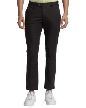 flat-front skinny fit trousers