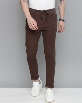 flat-front slim chinos with insert pockets