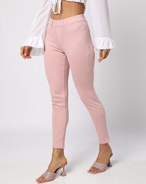 flat-front slim fit ankle-length treggings