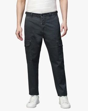 flat front slim fit cargo pants with