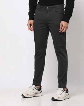 flat-front slim fit cargo pants