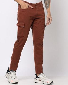 flat-front slim fit cargo pants