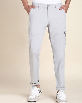 flat-front slim fit cargo pants