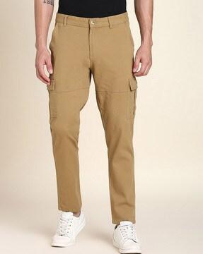 flat-front slim fit cargo pants