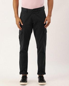 flat-front slim fit cargo pants