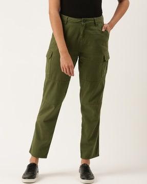 flat-front slim fit cargo pants