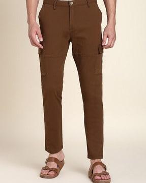 flat-front slim fit cargo pants