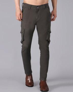 flat-front slim fit cargo pants