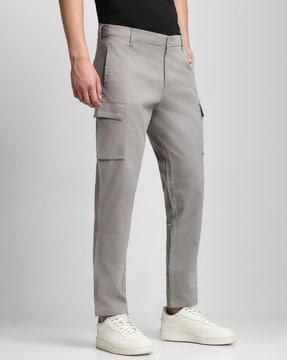 flat-front slim fit cargo pants
