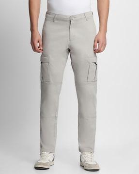 flat-front slim fit cargo pants