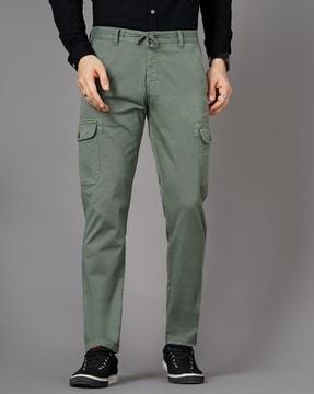 flat-front slim fit cargo trousers