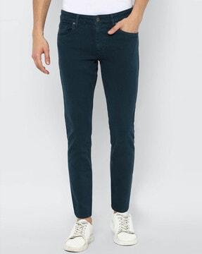 flat-front slim fit jeans