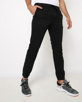 flat-front slim fit joggers with insert pockets