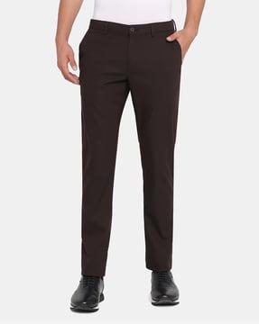 flat-front slim fit pants