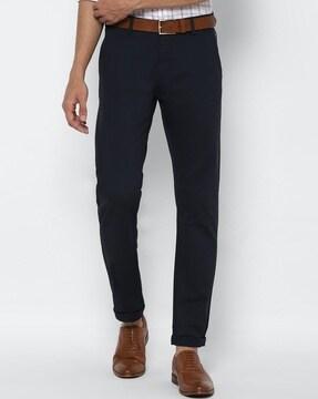 flat-front slim fit pants