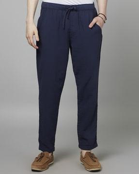 flat-front slim fit pants