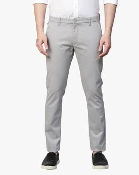 flat-front slim fit pants