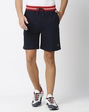 flat-front slim fit shorts