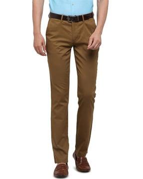 flat front slim fit trousers