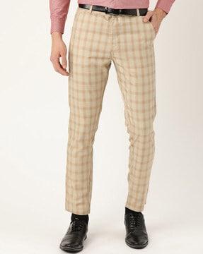 flat front slim fit trousers