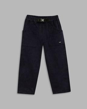 flat-front slim-fit trousers