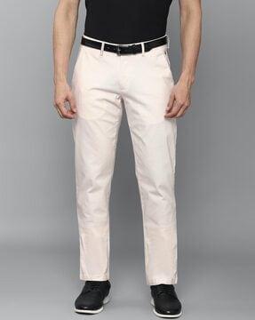 flat-front slim fit trousers