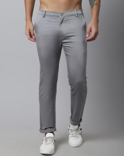 flat-front slim fit trousers