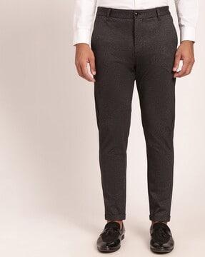 flat-front slim-fit trousers