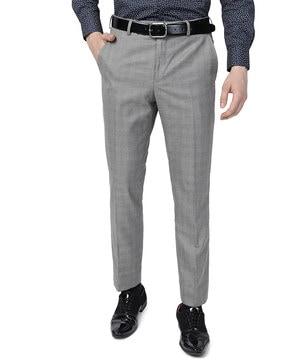 flat front slim fit trousers