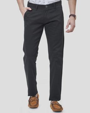 flat front slim fit trousers