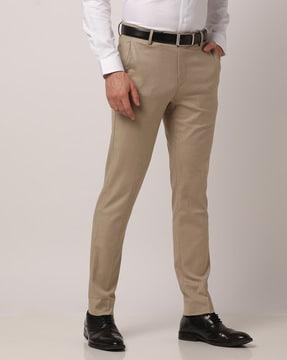 flat-front slim fit trousers