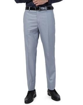 flat-front slim fit trousers