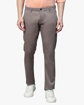 flat front slim fit trousers