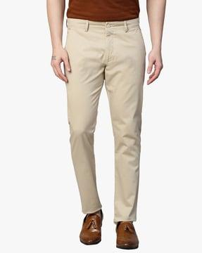 flat front slim fit trousers