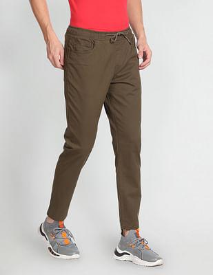 flat front solid joggers